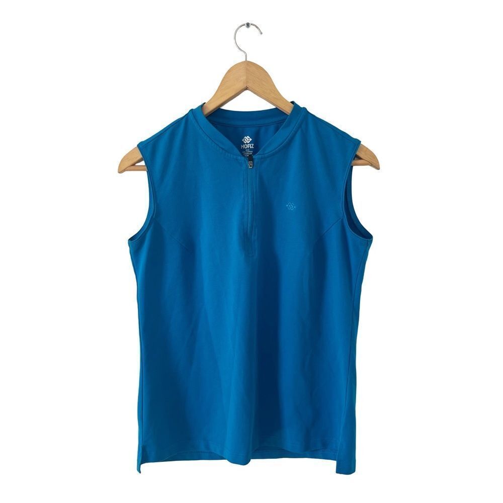 MOFIZ NWOT Bright Blue Athletic 1/4 Zip‎ Sleeveless Golf Shirt